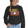 Best Baseball Mom In The World Baseball Women Crewneck Sweatshirt