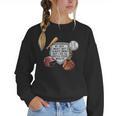 My Boy Might Not Always Swing Baseball Mom Women Crewneck Sweatshirt
