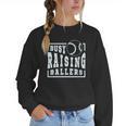 Busy Raising Ballers Graphic For Baseball Moms Women Crewneck Sweatshirt Busy Raising Ballers Graphic For Baseball Moms Women Crewneck Sweatshirt