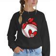 Custom Baseball Mom Number 25 Heart For Mom Mommy Women Crewneck Sweatshirt Custom Baseball Mom Number 25 Heart For Mom Mommy Women Crewneck Sweatshirt
