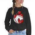 Custom Baseball Mom Number 7 Heart For Mom Mommy Women Crewneck Sweatshirt