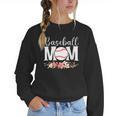 Floral Baseball Mom Mother's Day Cute Baseball Mama Mommy Women Crewneck Sweatshirt Floral Baseball Mom Mother's Day Cute Baseball Mama Mommy Women Crewneck Sweatshirt