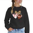 Football Baseball Heart Football Baseball Mom Women Crewneck Sweatshirt