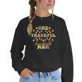 Groovy Retro One Thankful Baseball Mom Thanksgiving Fall Women Crewneck Sweatshirt Groovy Retro One Thankful Baseball Mom Thanksgiving Fall Women Crewneck Sweatshirt