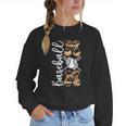 Happy Mother's Day Baseball Mom Leopard Softball Lover Women Crewneck Sweatshirt Happy Mother's Day Baseball Mom Leopard Softball Lover Women Crewneck Sweatshirt