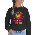 My Heart Is On That Field Cute Baseball Mom Women Women Crewneck Sweatshirt