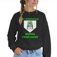 Messy Bun Baseball Mom My Stepchild Works From Home Women Crewneck Sweatshirt
