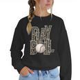 Play Ball Women Graphic Baseball Mom Baseball Women Crewneck Sweatshirt