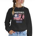Proud Baseball MOM USA American Flag Family Game Day Women Crewneck Sweatshirt Proud Baseball MOM USA American Flag Family Game Day Women Crewneck Sweatshirt