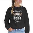 Proud Mom Of a 2024 Senior Class Of 2024 Baseball Mom Women Crewneck Sweatshirt