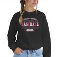Retro Groovy Baseball Mom Proud Baseball Mom Women Crewneck Sweatshirt