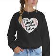 Retro My Heart Is On That Field Baseball Mom Mother's Day Women Crewneck Sweatshirt Retro My Heart Is On That Field Baseball Mom Mother's Day Women Crewneck Sweatshirt