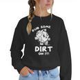 Rub Some Dirt On It Cute Girls Retro Baseball Mom Softball Women Crewneck Sweatshirt