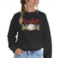 Sport Mom Leopard Mother's Day Baseball Mommy Mama Women Crewneck Sweatshirt