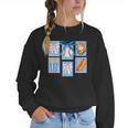 Stamps Coquette Bow Baseball Kids Youth Girls Baseball Mom Women Crewneck Sweatshirt Stamps Coquette Bow Baseball Kids Youth Girls Baseball Mom Women Crewneck Sweatshirt
