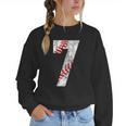 Vintage Baseball Mom 7 Jersey Baseball Favorite Player Women Crewneck Sweatshirt Vintage Baseball Mom 7 Jersey Baseball Favorite Player Women Crewneck Sweatshirt