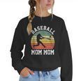 Vintage Baseball Mom Mom Baseball Lover Women Crewneck Sweatshirt