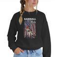 Vintage USA Flag Baseball Player Proud Baseball Mom Women Crewneck Sweatshirt Vintage USA Flag Baseball Player Proud Baseball Mom Women Crewneck Sweatshirt