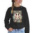 Women Kids Baseball Game Day Vibes Smile Baseball Mom Women Crewneck Sweatshirt Women Kids Baseball Game Day Vibes Smile Baseball Mom Women Crewneck Sweatshirt