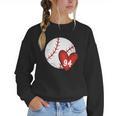 Womens Custom Baseball Mom Number 94 Heart For Mom Mommy Women Crewneck Sweatshirt