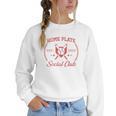 2024 Home Plate Social Club Softball Season Tee Baseball Mom Premium Women Crewneck Sweatshirt
