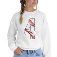 4 Laces 4th Birthday Boy Four Years Baseball Mom T-Shirt Women Crewneck Sweatshirt 4 Laces 4th Birthday Boy Four Years Baseball Mom T-Shirt Women Crewneck Sweatshirt