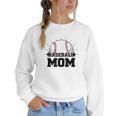 American Flag Patriotic Game Day Baseball Mom Women Crewneck Sweatshirt
