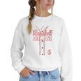 Baseball Mom 6 Number 6 Jersey Team Numbered Jersey Women Crewneck Sweatshirt