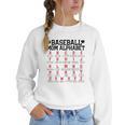 Baseball Mom Alphabet Women Crewneck Sweatshirt