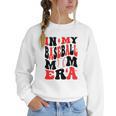 In My Baseball Mom Era Groovy Mom Women Crewneck Sweatshirt