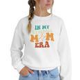In My Baseball Mom Era Baseball Retro Groovy Mom Women Crewneck Sweatshirt