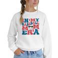 In My Baseball Mom Era Smile Face Retro Women Crewneck Sweatshirt