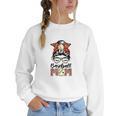 Baseball Mom Game Day Messy Bun Leopard Mother's Day Women Crewneck Sweatshirt Baseball Mom Game Day Messy Bun Leopard Mother's Day Women Crewneck Sweatshirt