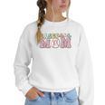 Baseball Mom Groovy Game Day Women Crewneck Sweatshirt