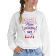 Baseball Mom Loud & Proud Since 1971 Raglan Baseball Tee Women Crewneck Sweatshirt
