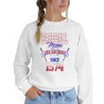 Baseball Mom Loud & Proud Since 1974 Raglan Baseball Tee Women Crewneck Sweatshirt