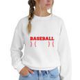 Baseball Mom Loud Proud Quote Game Day Sports Mama Saying Women Crewneck Sweatshirt