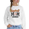 Baseball Mom Orange Varsity Baseball Mama Cute Mother's Day Women Crewneck Sweatshirt