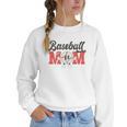 Baseball Mom Retro Distressed Baseball Family Matching Women Crewneck Sweatshirt