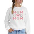 Baseball Mom Sister Tween Teen Girl Girly Pink Bow Preppy Premium Women Crewneck Sweatshirt Baseball Mom Sister Tween Teen Girl Girly Pink Bow Preppy Premium Women Crewneck Sweatshirt