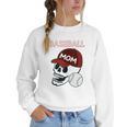 Baseball Mom Skull Sports Skeleton Women Crewneck Sweatshirt