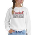 Baseball Mom Sporty Humor Raglan Baseball Tee Women Crewneck Sweatshirt