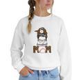 Baseball Mom Women Messy Bun Leopard Mother's Day Women Crewneck Sweatshirt Baseball Mom Women Messy Bun Leopard Mother's Day Women Crewneck Sweatshirt