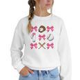 Baseball Nana Era Bows Baseball Mom Women Women Crewneck Sweatshirt Baseball Nana Era Bows Baseball Mom Women Women Crewneck Sweatshirt