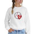Bleached Custom Baseball Mom Number 7 Heart For Mom Women Crewneck Sweatshirt Bleached Custom Baseball Mom Number 7 Heart For Mom Women Crewneck Sweatshirt