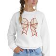 Coquette Bow Baseball Mama Baseball Mom Women Women Crewneck Sweatshirt