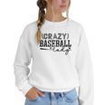 Crazy Baseball Lady Baseball Mom Sporty Humor Women Crewneck Sweatshirt