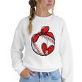 Custom Baseball Mom Number 8 Heart For Mom Mommy Raglan Baseball Tee Women Crewneck Sweatshirt