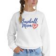 Cute Baseball Mom Heart Matching Mama Mother's Day Women's Women Crewneck Sweatshirt