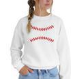Cute Baseball Mom Laces Little League Women's Mother's Day Women Crewneck Sweatshirt